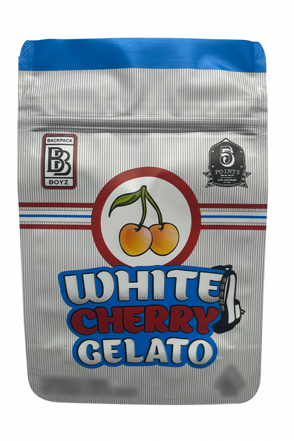 White Cherry Gelato Mylar Bags Backpack Boyz 3.5g / 8th