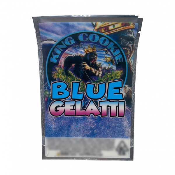 Blue Gelatti Mylar Bags King Cookie 3.5g / 8th